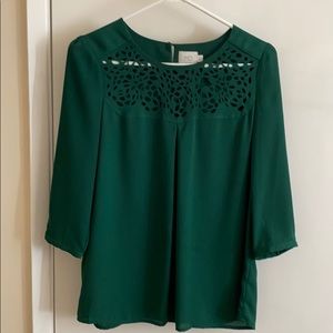 Emerald green blouse from Anthropologie size US S.
